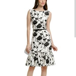 kate spade Black and White Floral Fit-and-Flare Dress